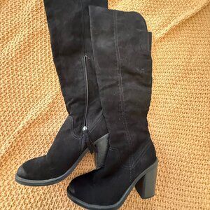Dolce Vita Suede Knee High Boots, Black, Size 8
